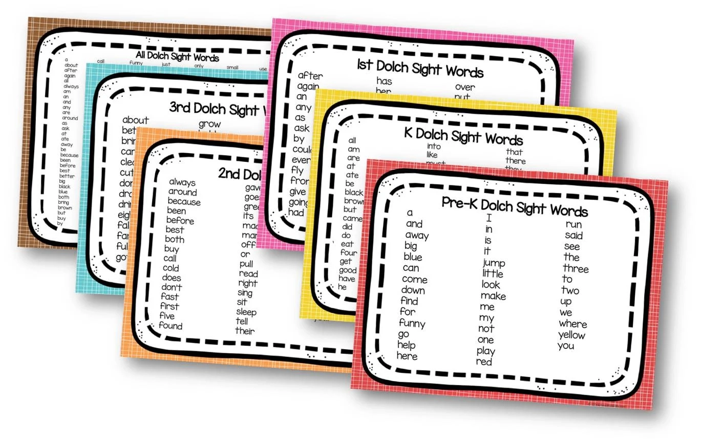 Pre Kindergarten Site Words List Printable