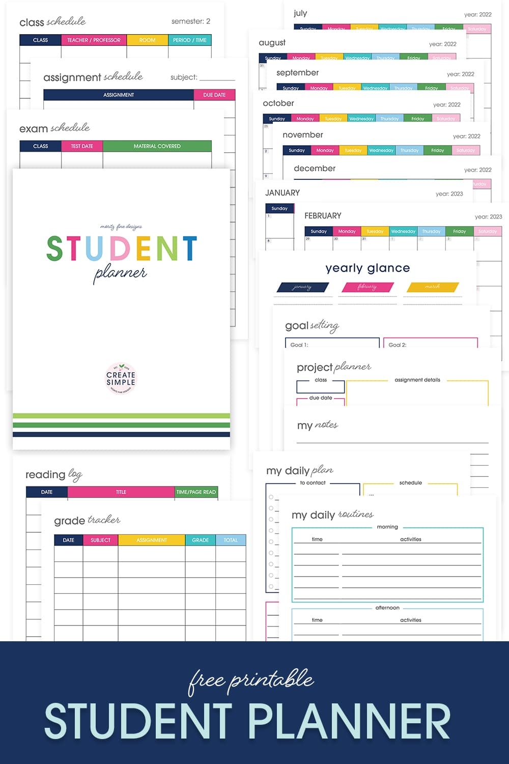 Free Printable Planner Pages For Students