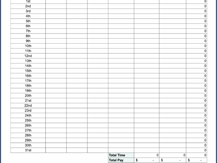 Free Printable Timesheet Templates Excel Word PDF