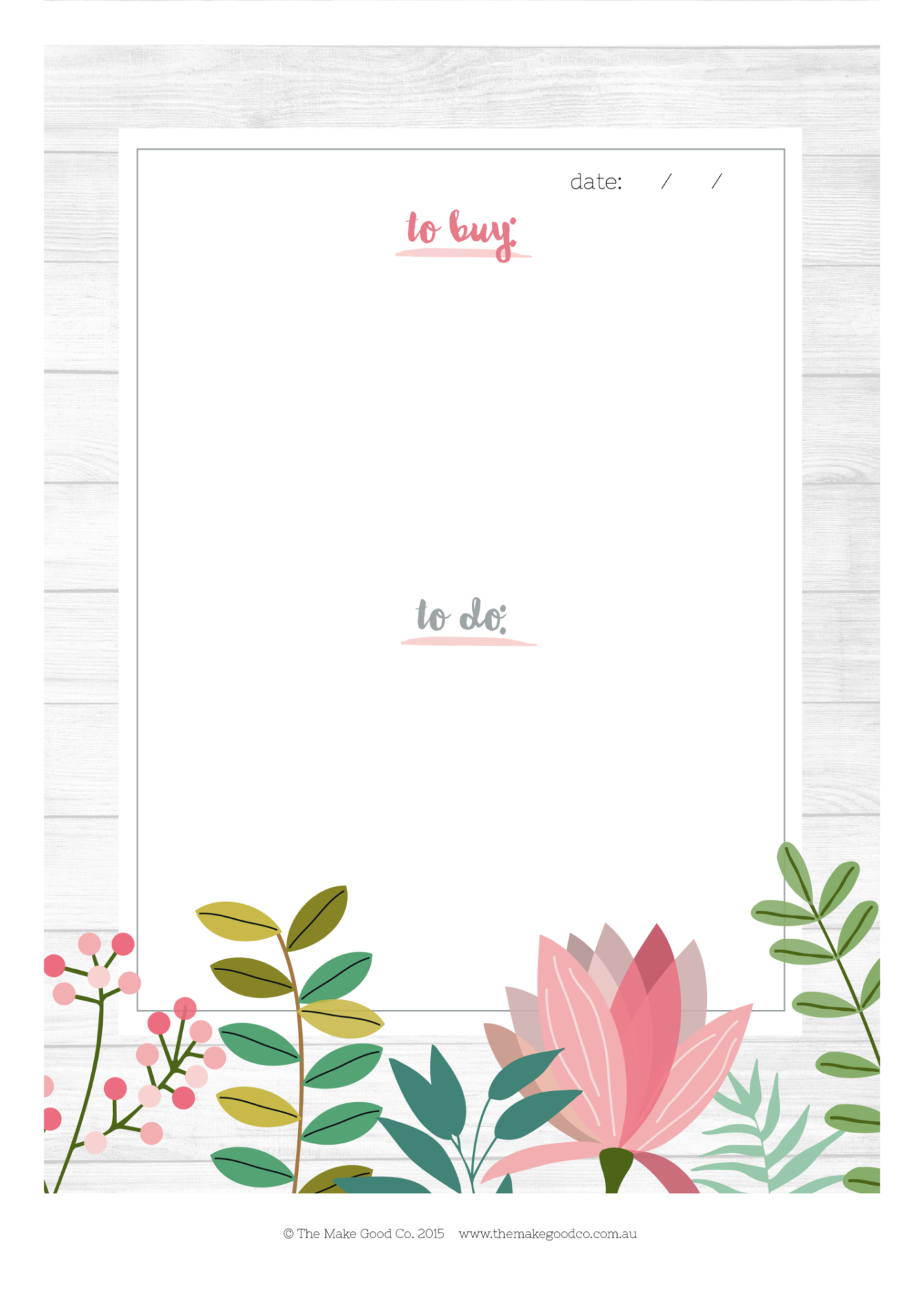 Free Printable To Do List Shopping List floral Design 