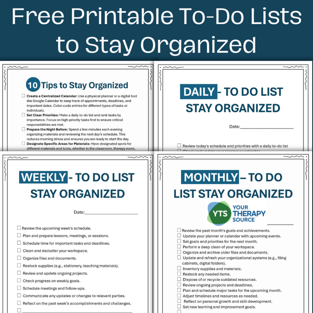 Free Printable To Do Lists To Get Organized Your Therapy Source