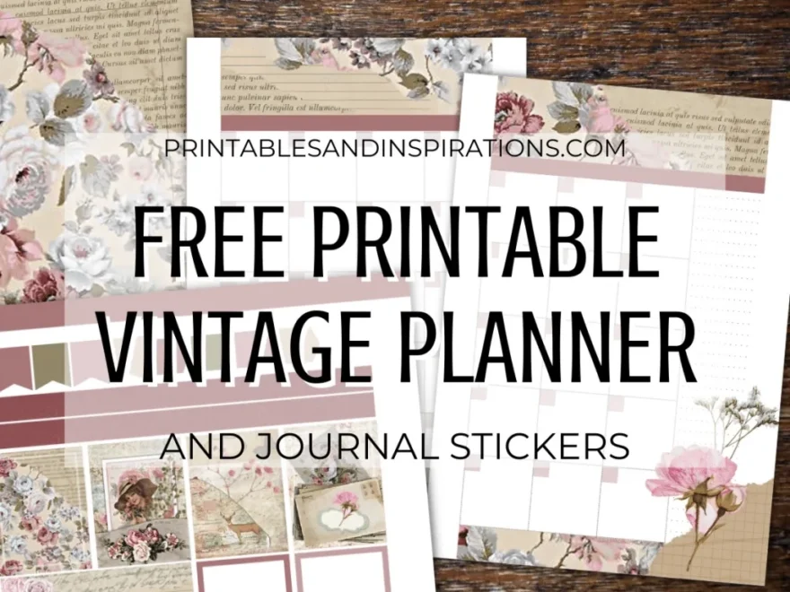 Free Printable Vintage Planner Journal Stickers Printables And Inspirations