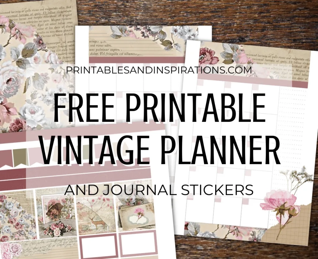 Free Printable Vintage Planner Journal Stickers Printables And Inspirations