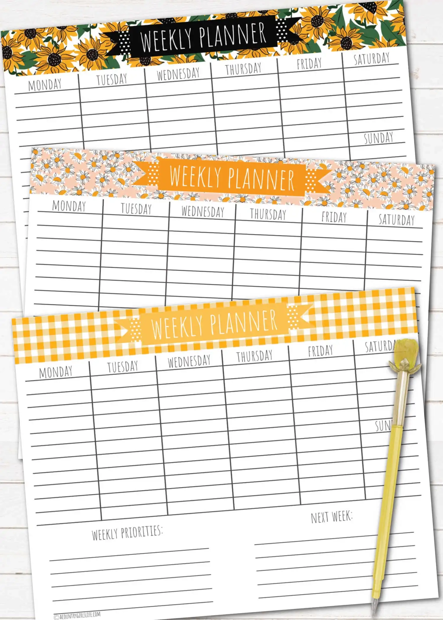 Free Printable Weekly Calendar Planner CUTE A Country Girl s Life