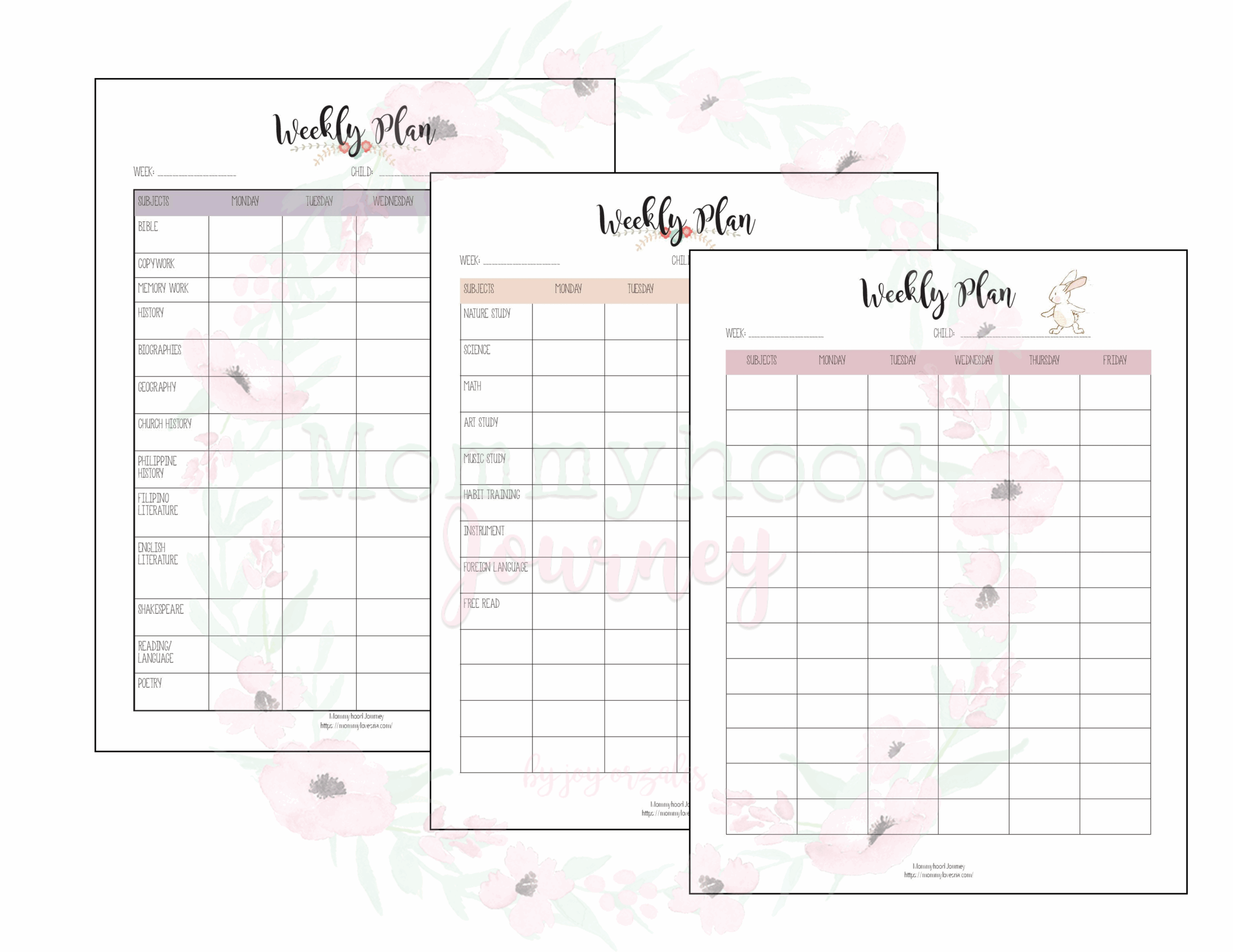 FREE Printable Weekly Planner For Homeschooling Families Mommyhood Journey