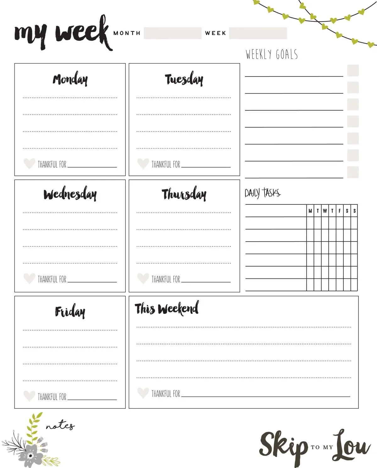 Free Printable Weekly Schedule Template