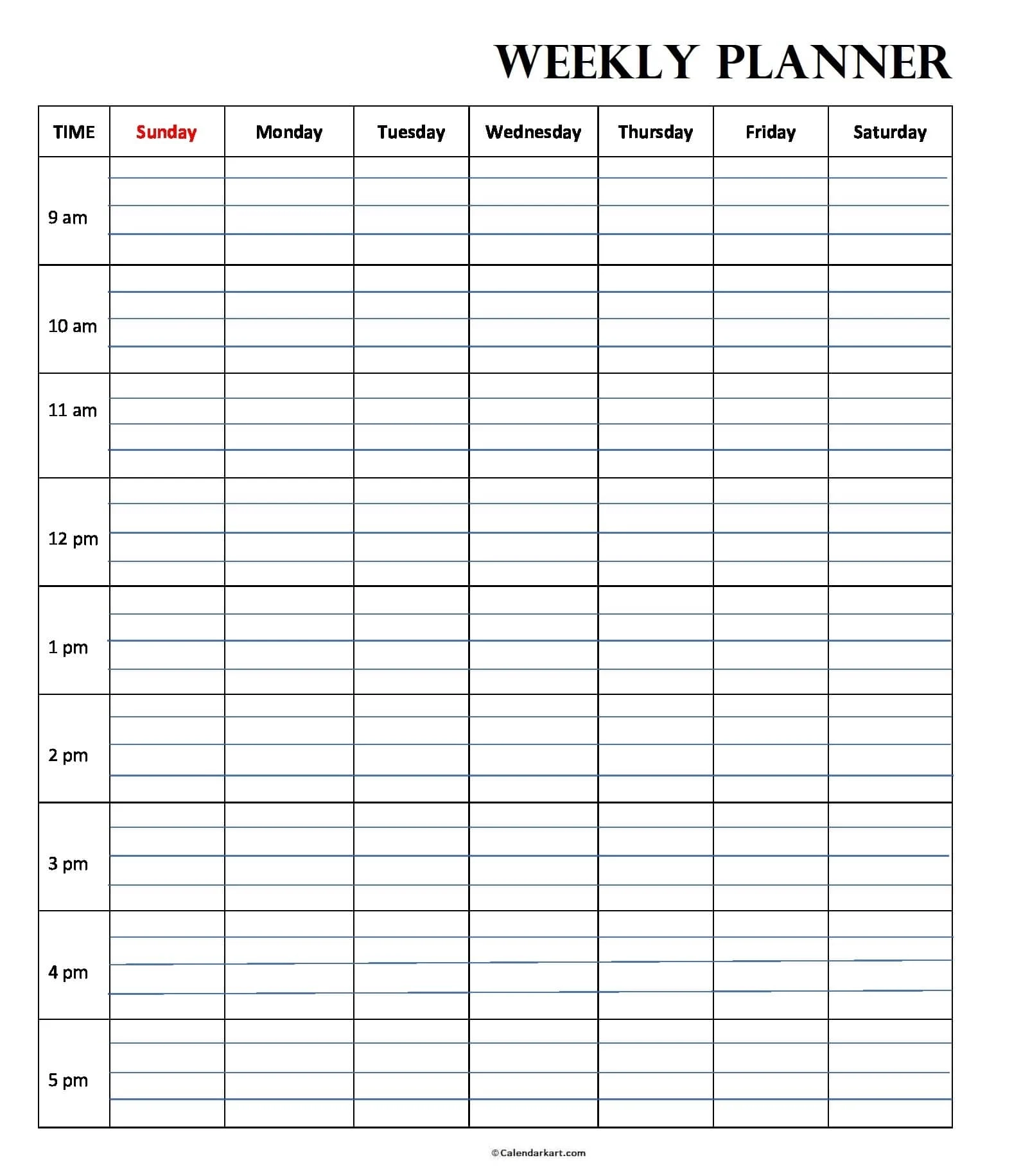 Week To View Planner Printable