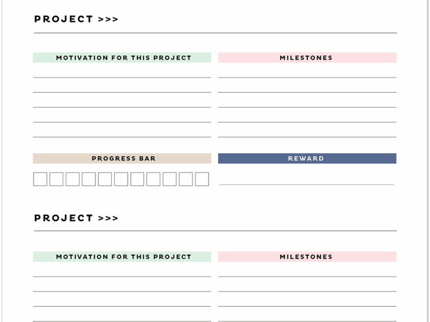 Free Printables Goal Project Planner Pages Botanical PaperWorks
