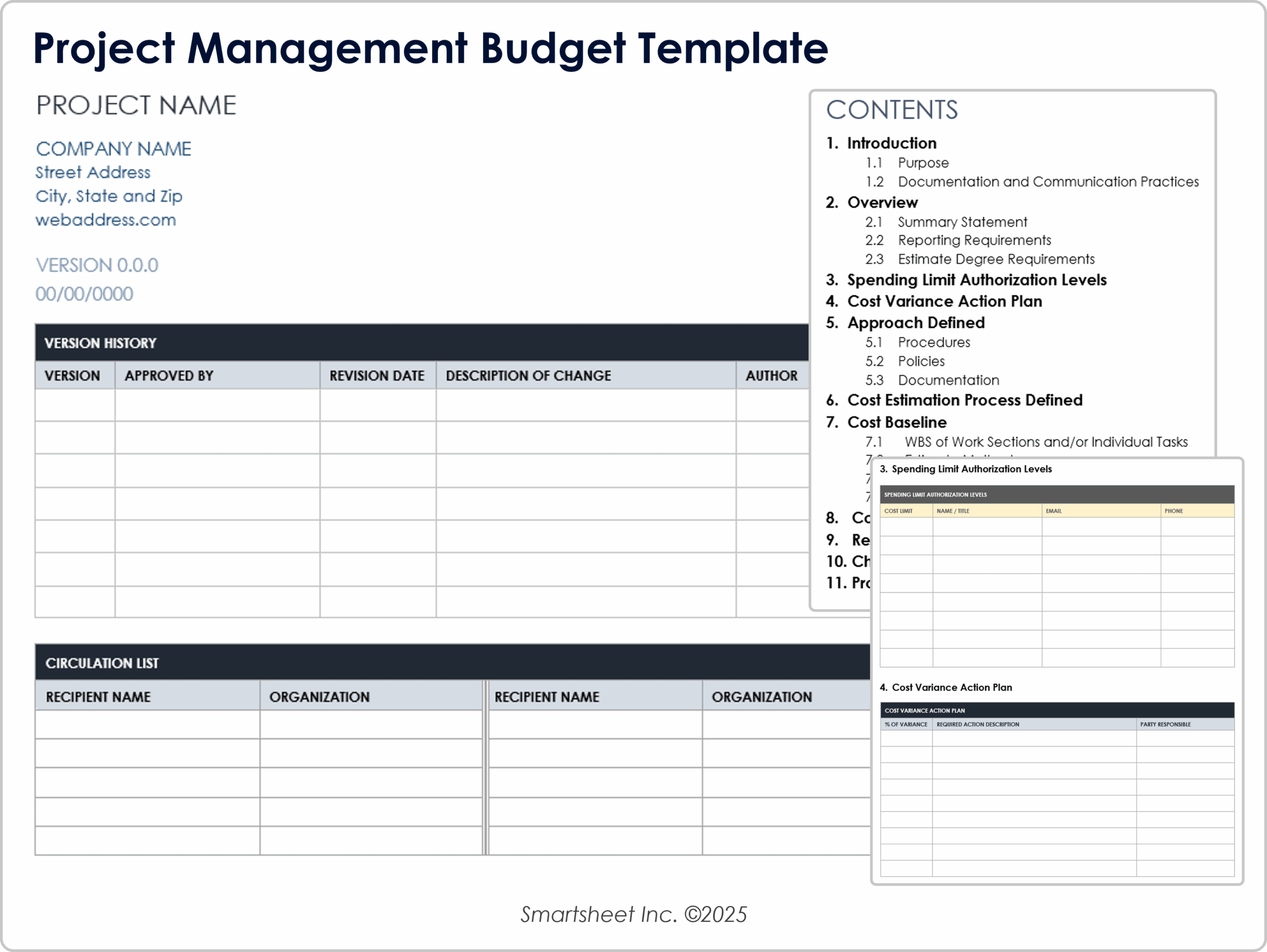 Printable Project Planner With Cost
