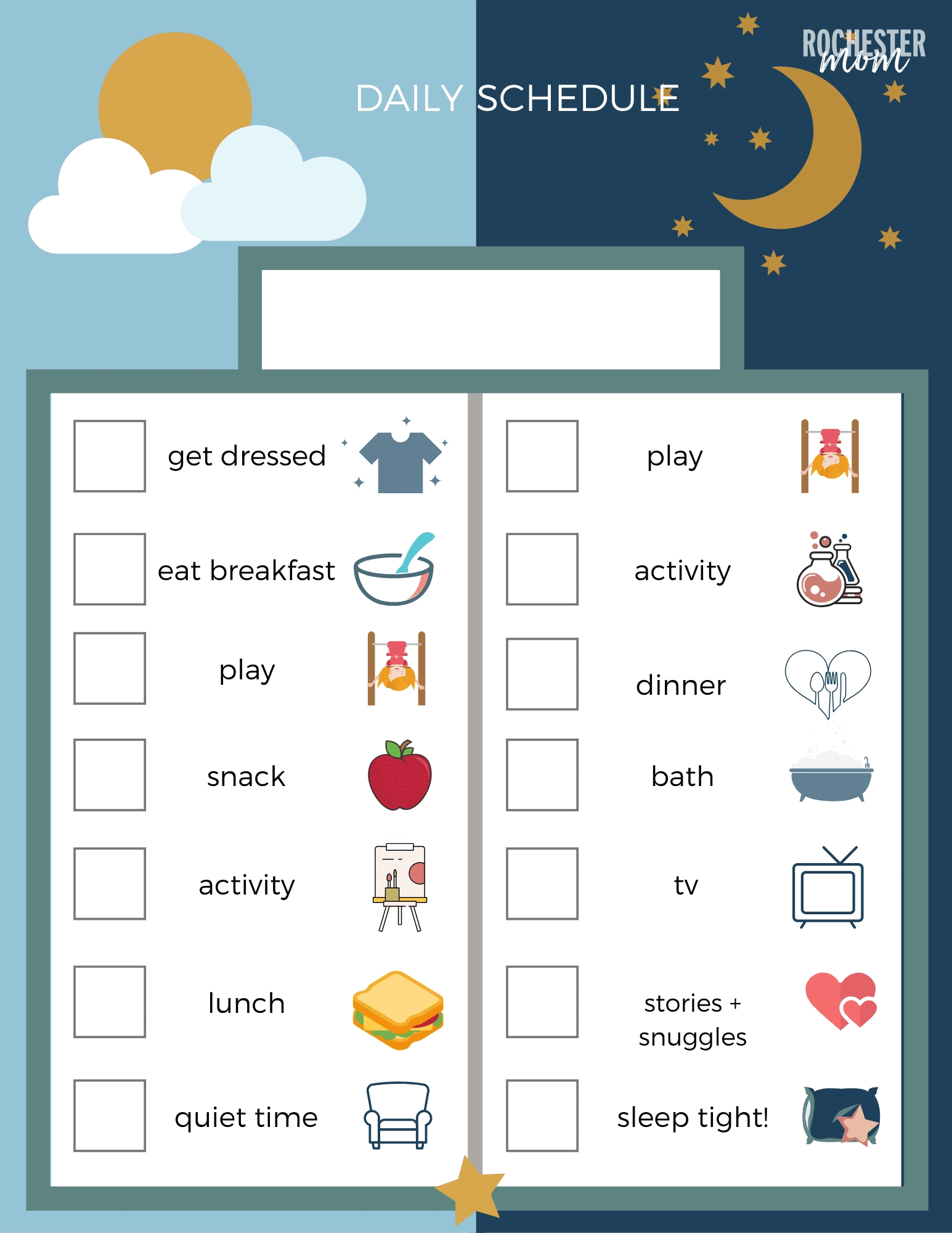 Kids Daily Schedule Free Printable