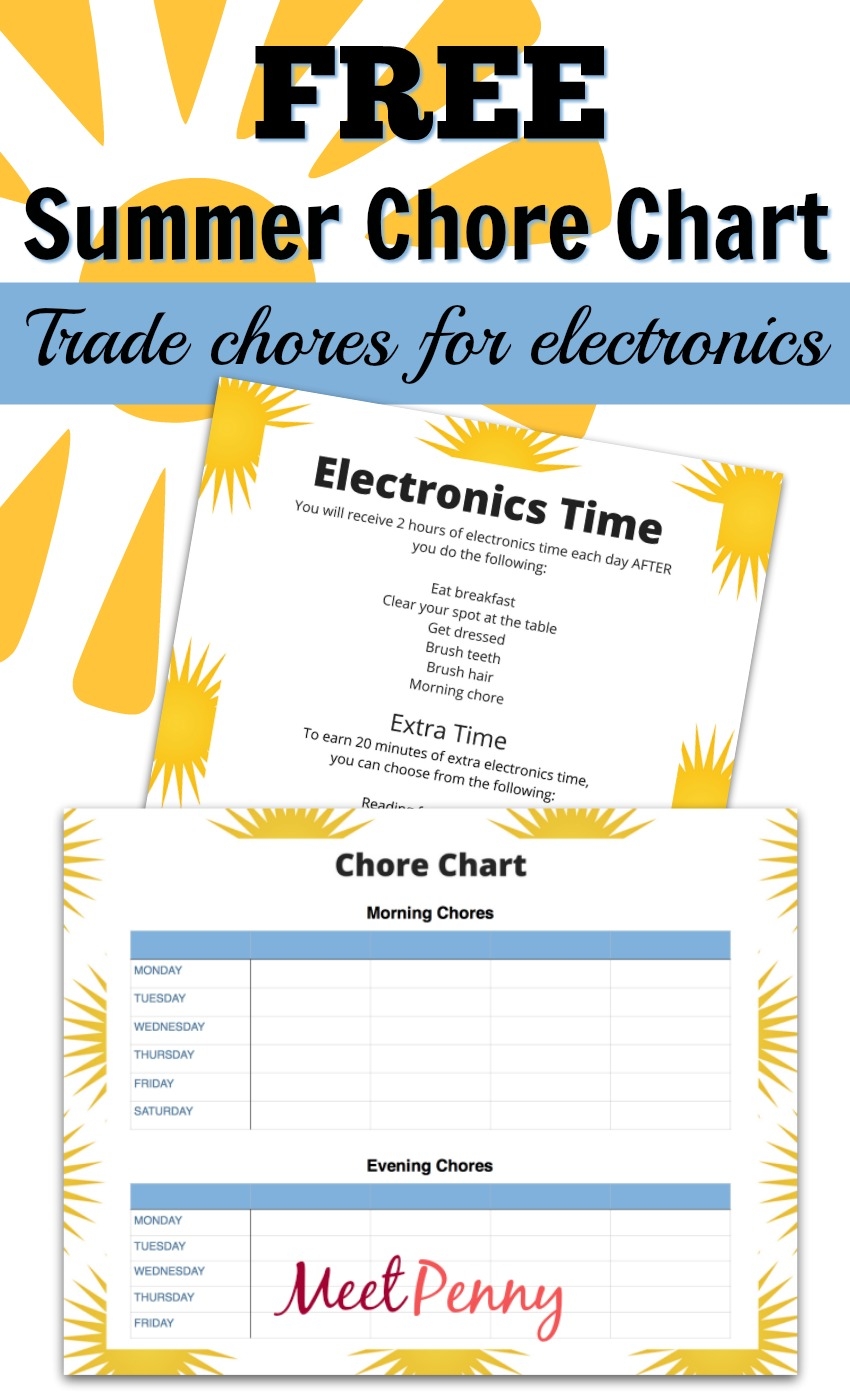Daily Summer Schedule Printable Before Electronics