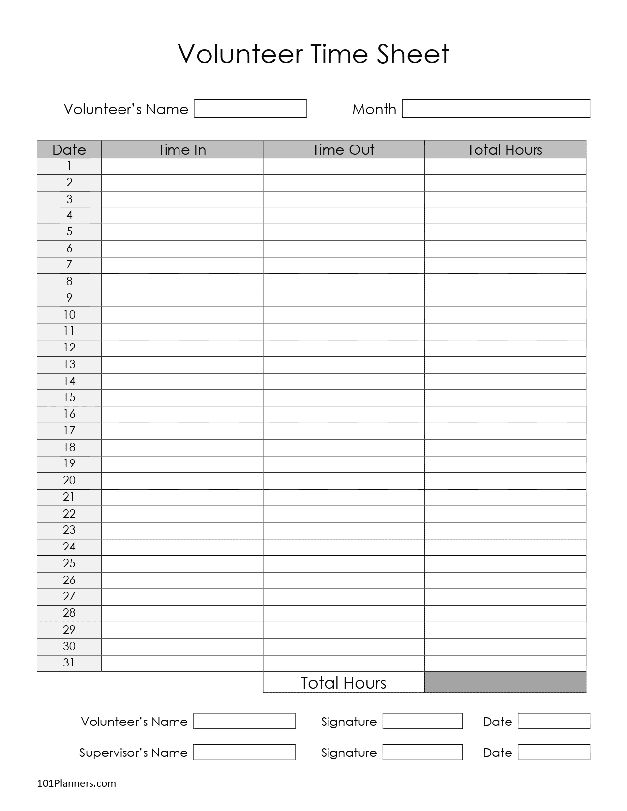 FREE Timesheet Template Printables Instant Download