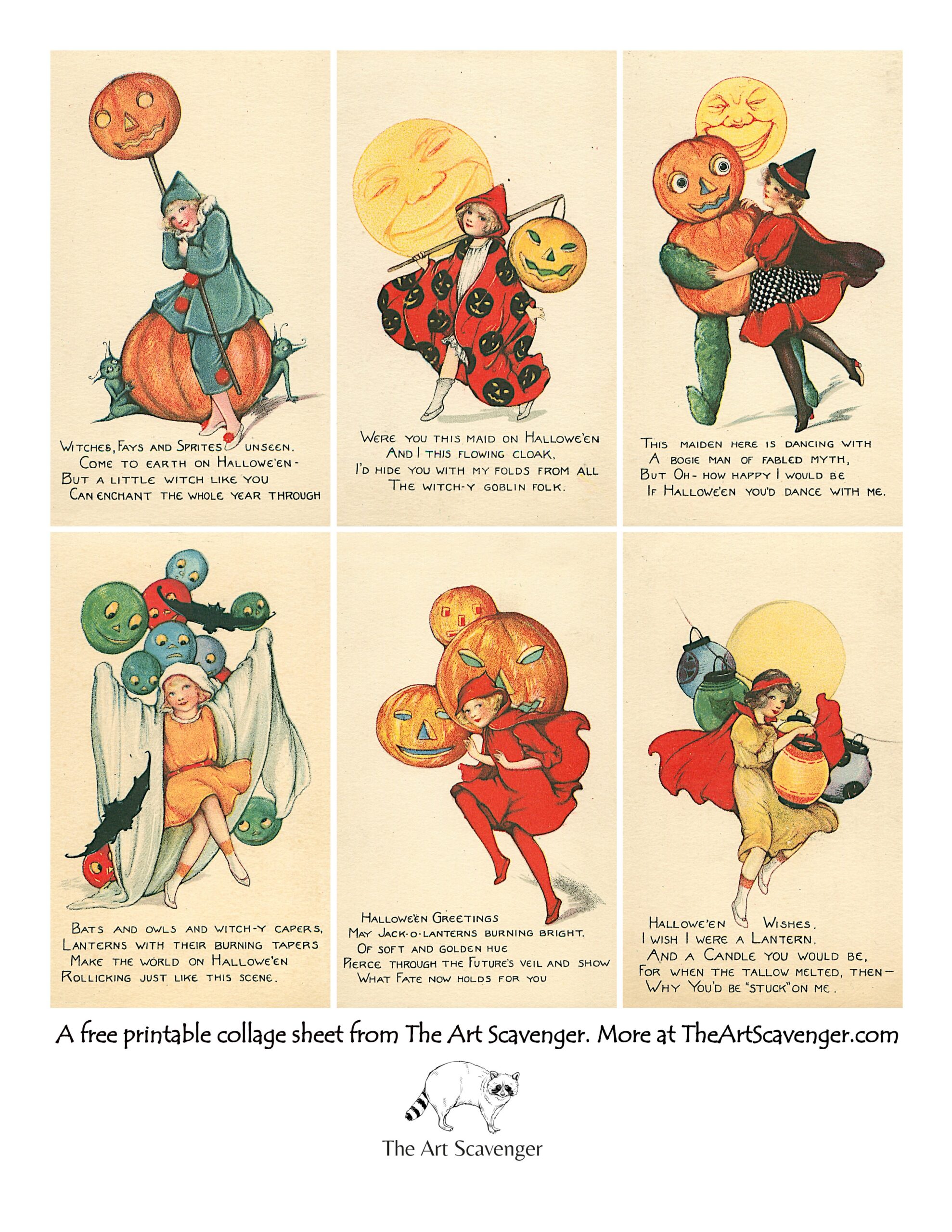 Halloween Printable Collage Sheet -Etsy