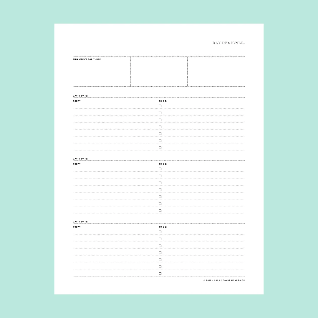 2026 Printable Dated Weekly Planner Pages