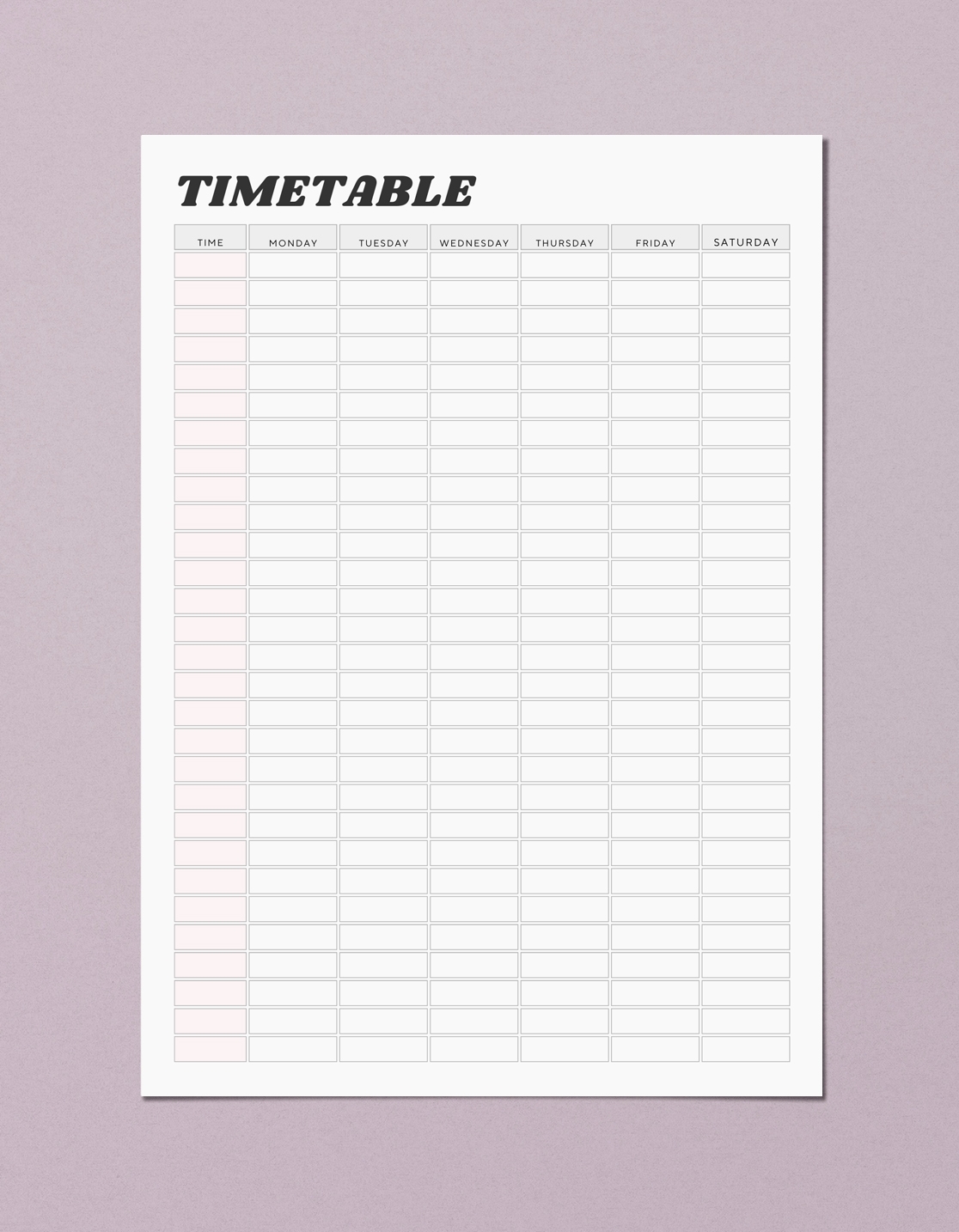 Weekly Planner Printable With Times