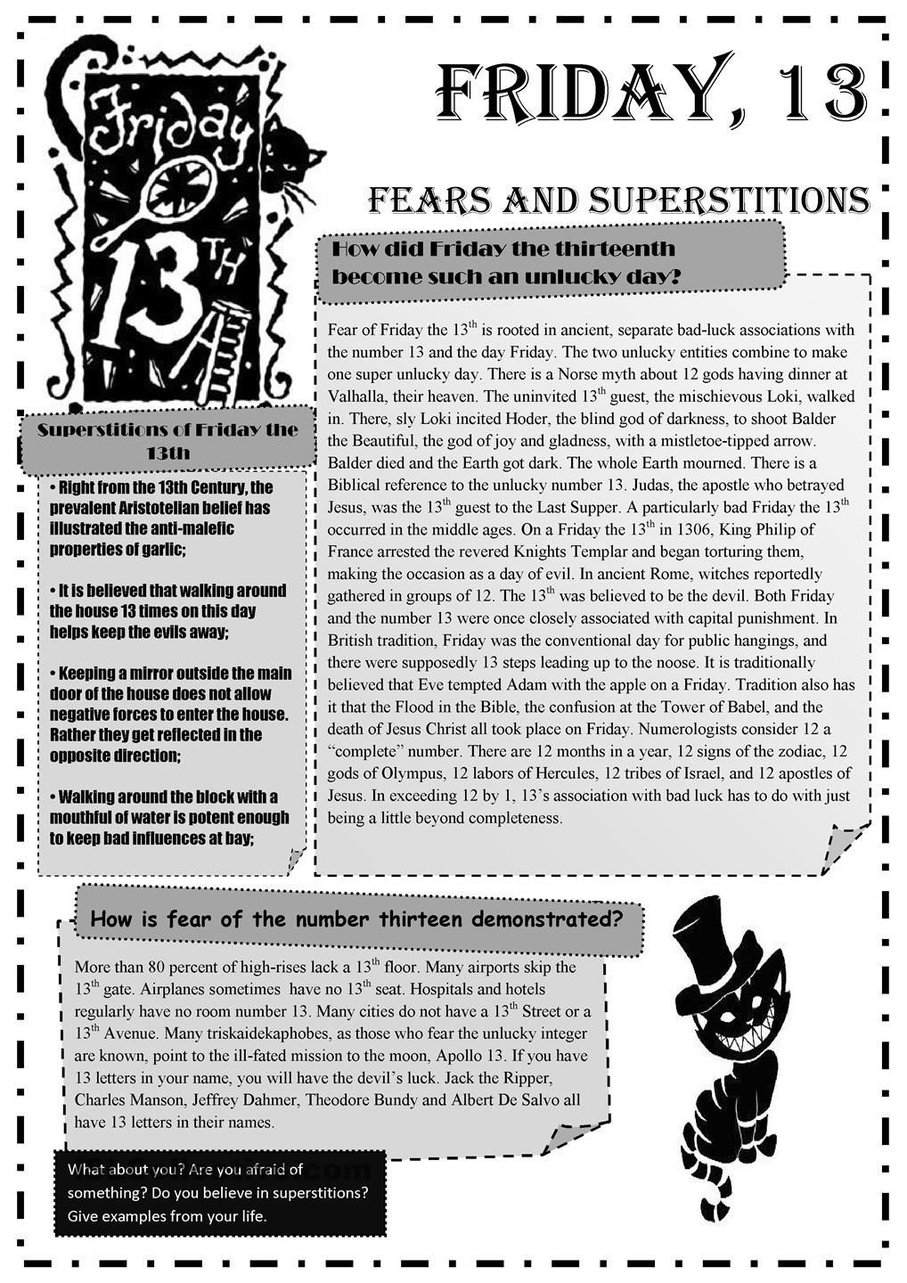 Friday The 13th Activities