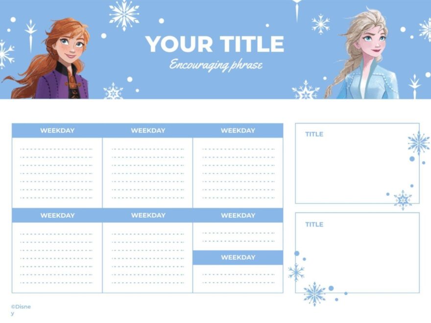 Frozen Winter Weekly Planner Template
