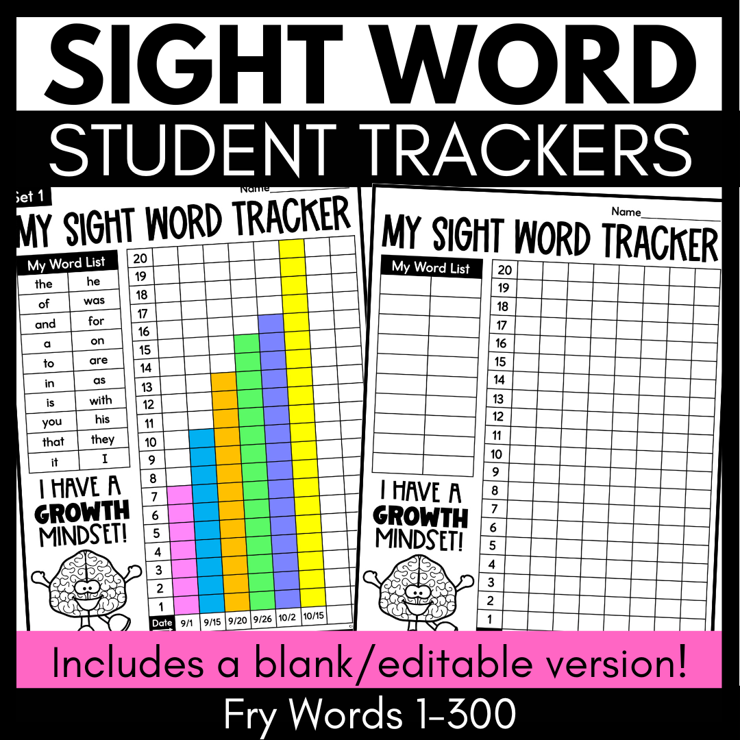 Fry Sight Words Student Tracker EDITABLE Fry Words 1 300 Made By Teachers