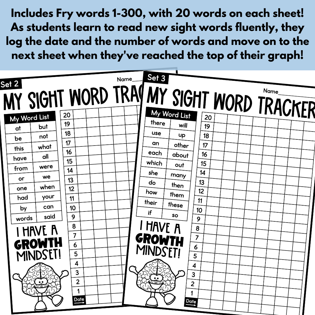 Fry Sight Words Student Tracker EDITABLE Fry Words 1 300 Made By Teachers