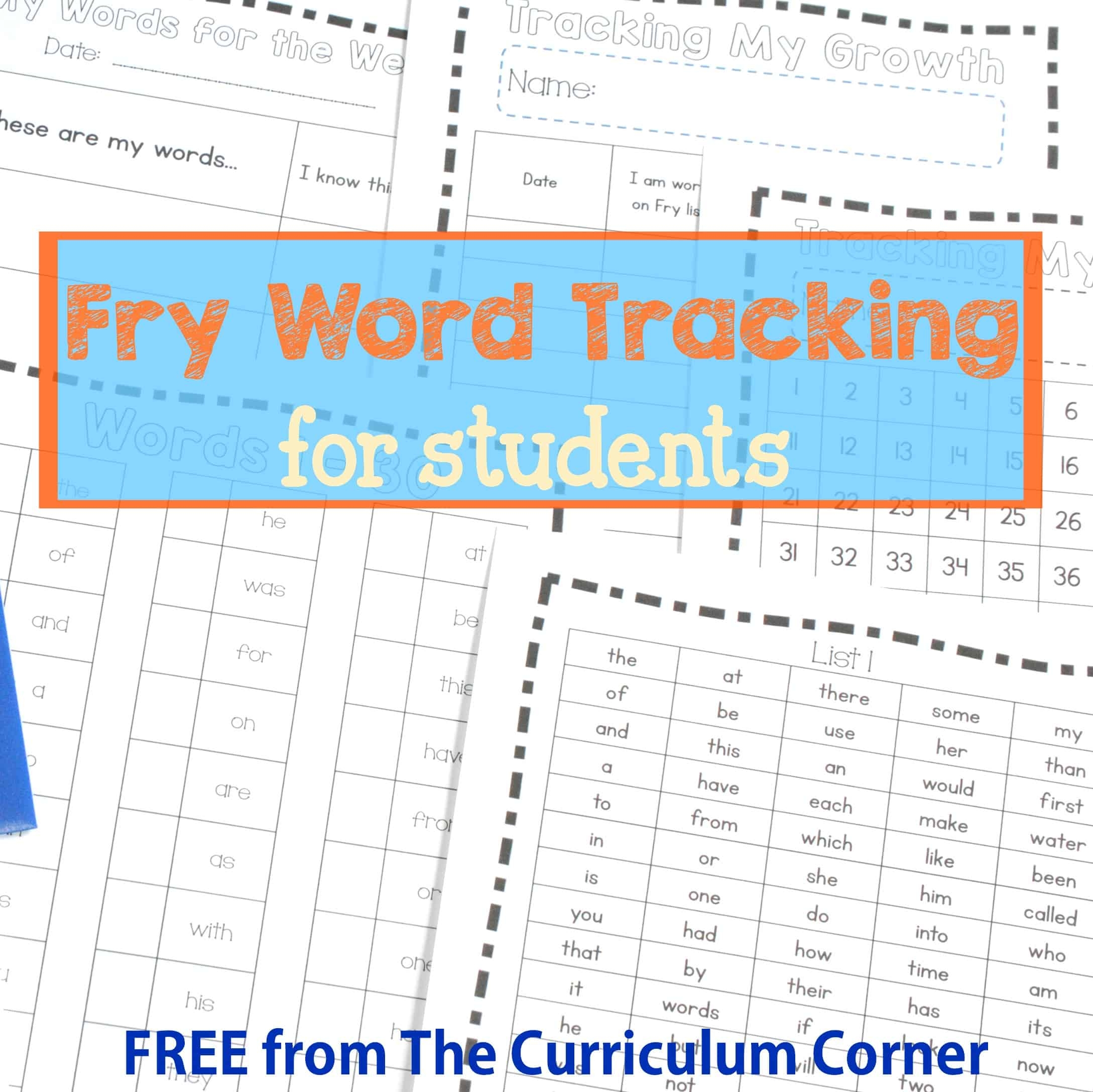 Fry Sight Word List Assessment Printable