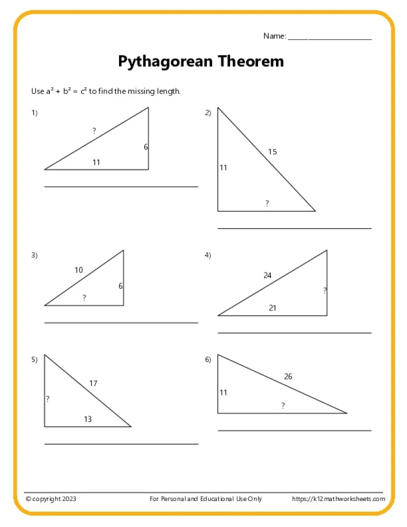 High School Geometry Printable Quiz