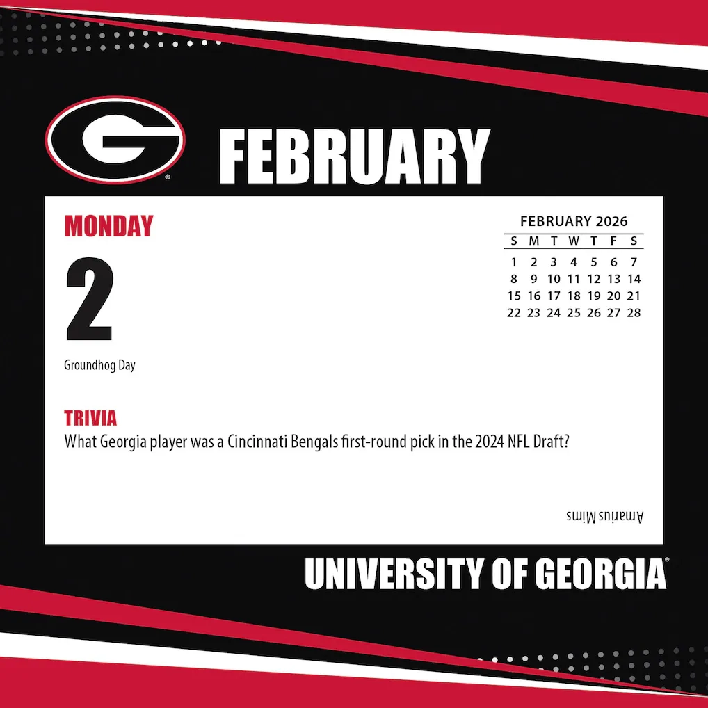 Georgia Bulldogs 2026 Box Calendar