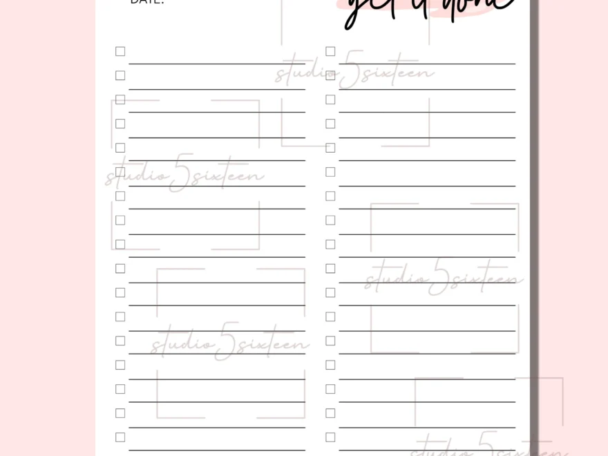 Get It Done Checklist Printable To Do List Digital Download Checklist Task List Print Cute To Do List Minimalist Checklist Print Etsy