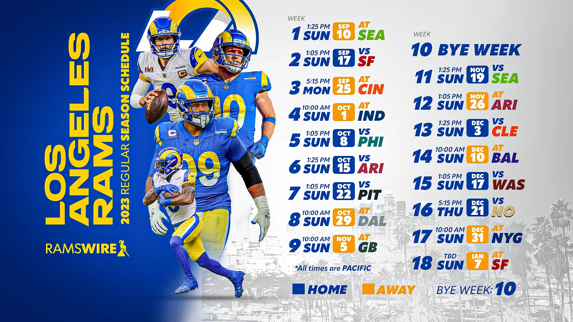 Printable Version Of La Rams Schedule