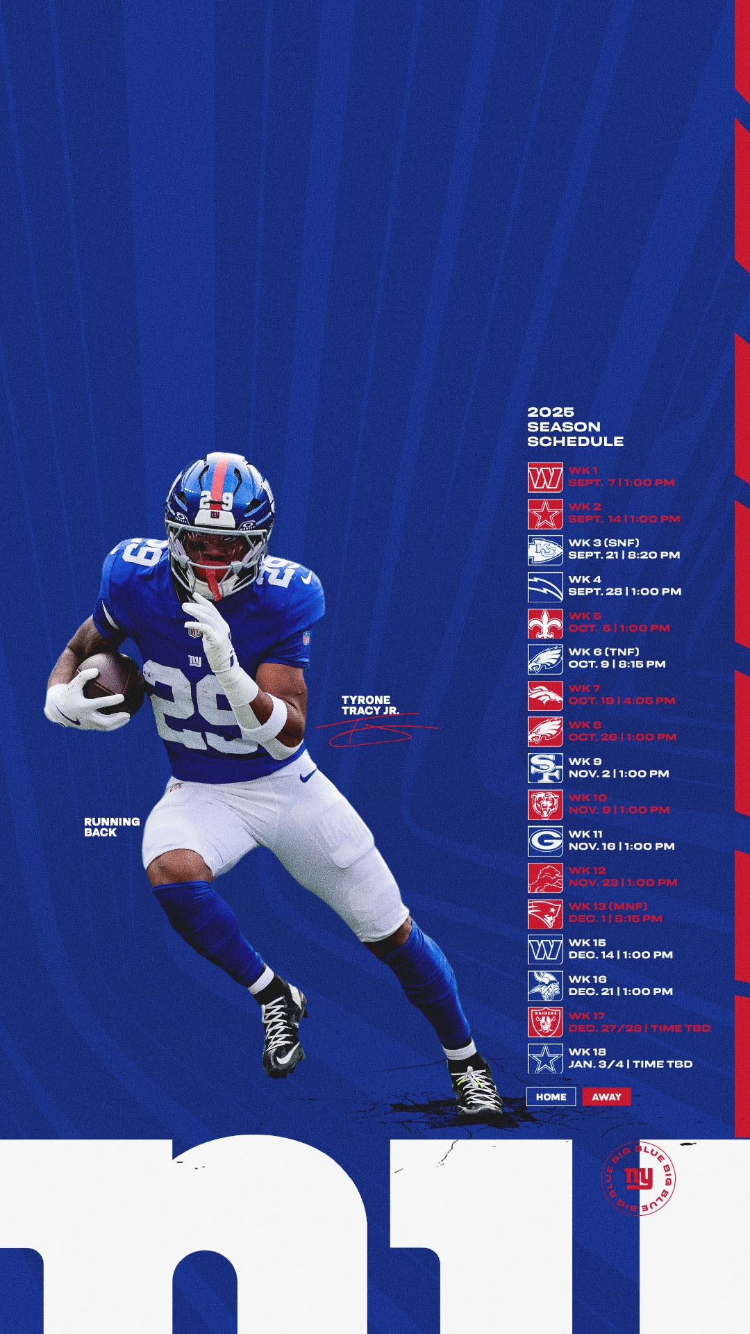 Giants Schedule New York Giants Giants