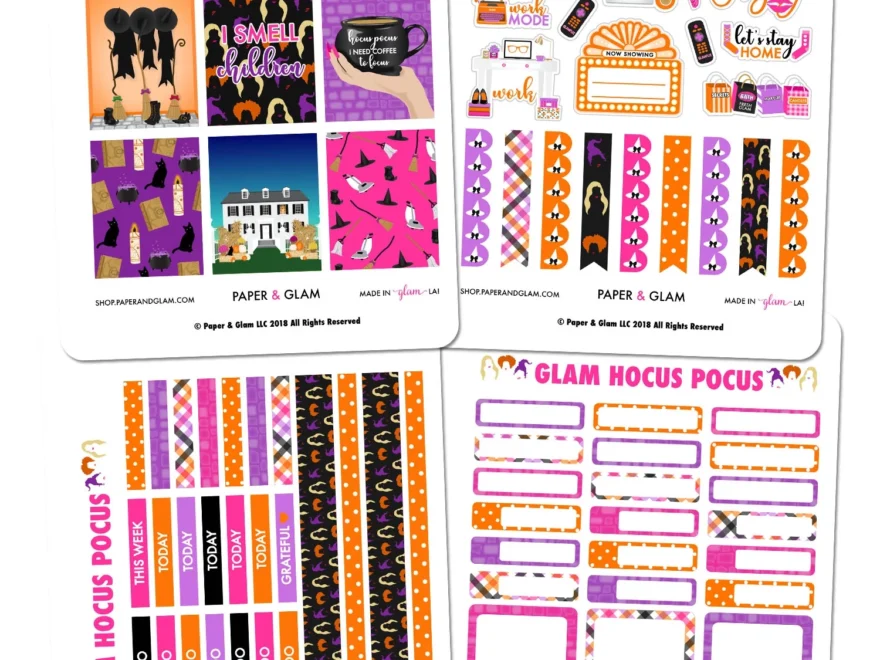 Glam Hocus Pocus Weekly Kit Digital Planner Stickers Paper Glam Planners Stickers Seasonal Living