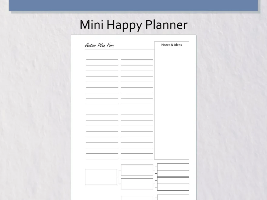 Goal Setting Action Plan Insert Mini Happy Planner Size Printable Minimal Planner Productivity Goals Worksheet Goal Tracker Etsy