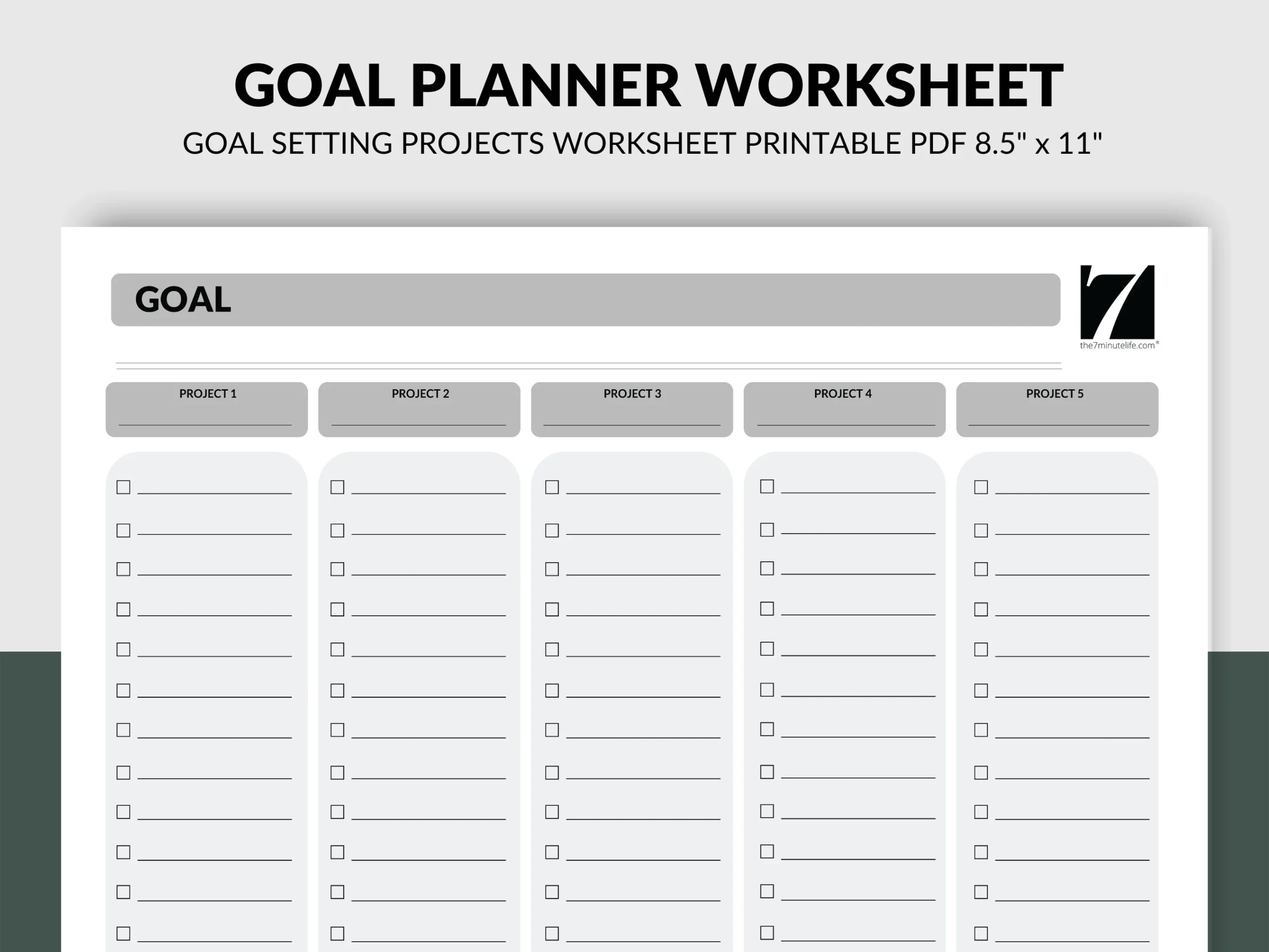 Printable Project Goal Planner