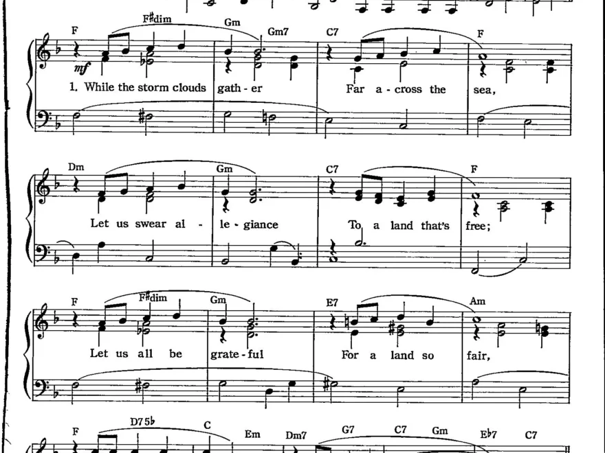 God Bless America Sheet Music Digital Patriotic Tune Key Of F For Piano And Voice Etsy