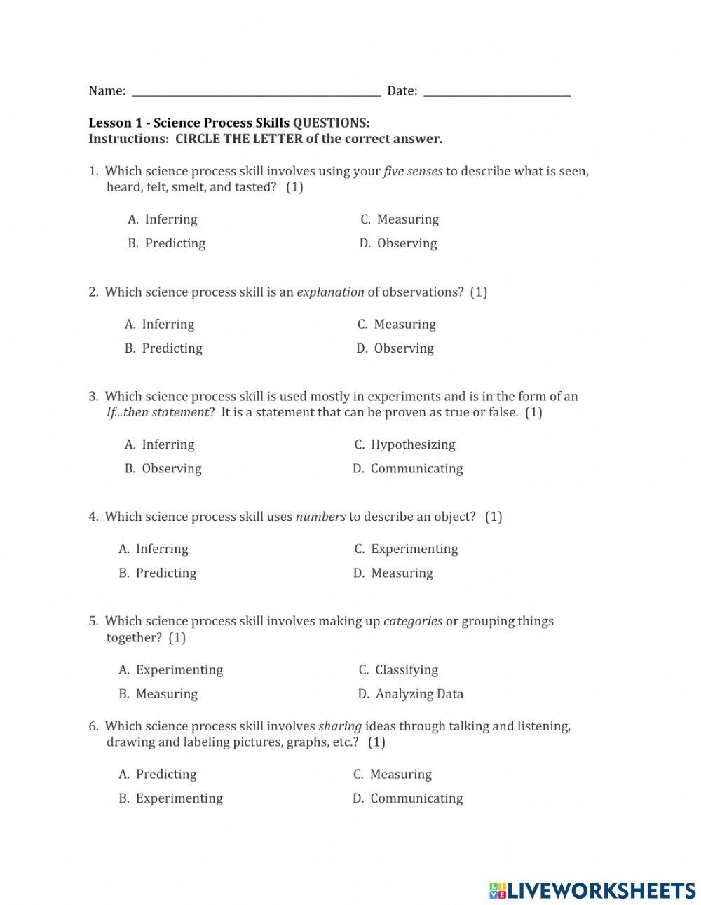 Printable Science Quiz For Grade 4