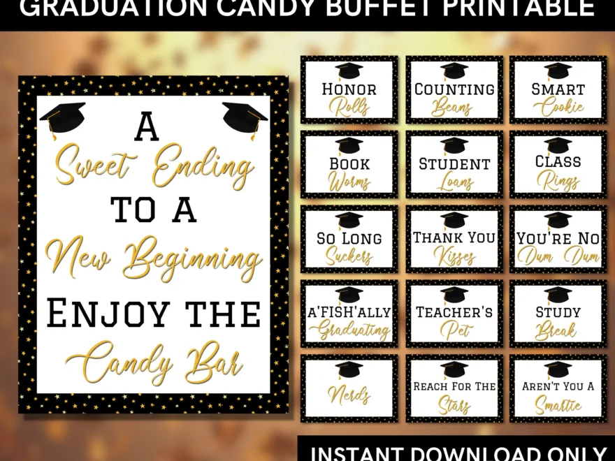Graduation Candy Buffet Signs Party Favor Table Decor instant Download Etsy