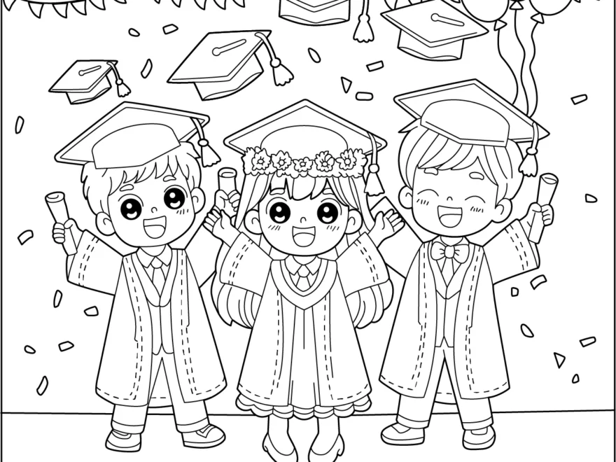 Graduation Ceremony Coloring Page