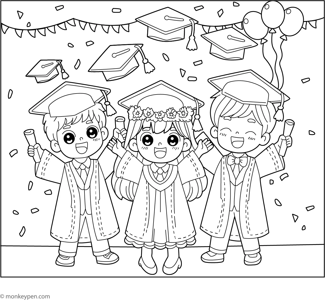 Graduation Ceremony Coloring Page
