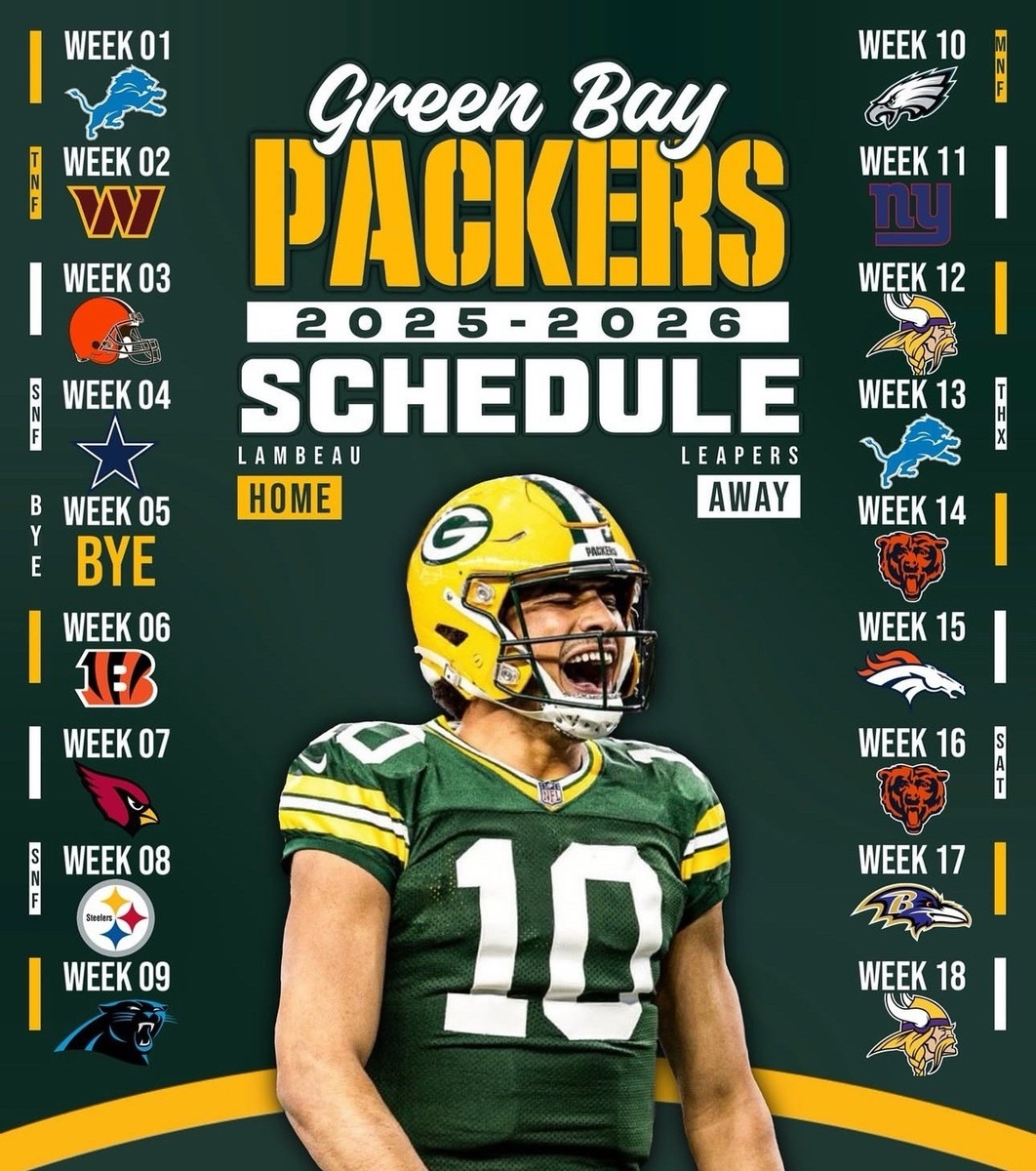 Green Bay Packers 2025 2026 Schedule Magnet 6 75 Fridge Magnet NFL Fan Gift EBay