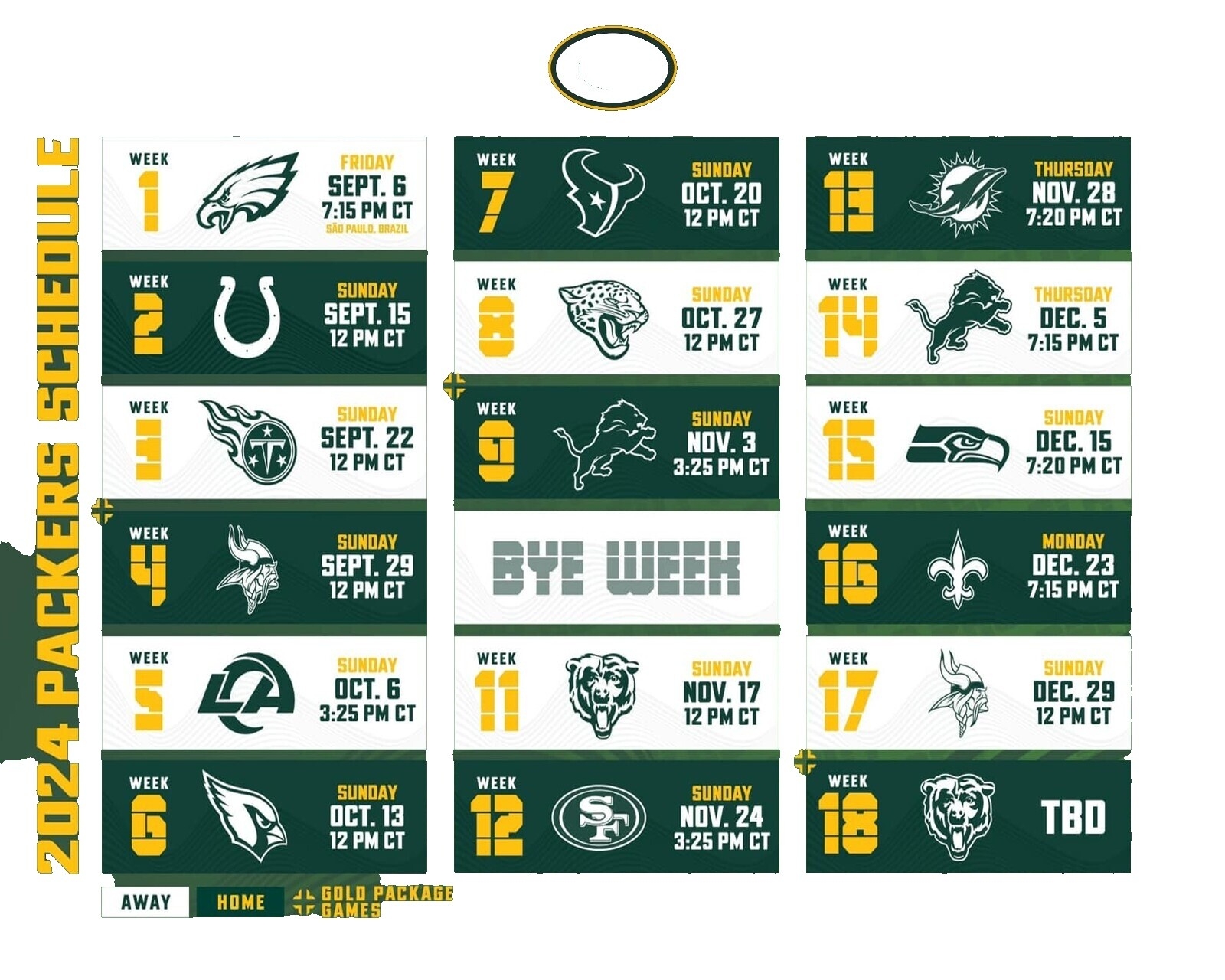 Green Bay Packers Schedules EBay