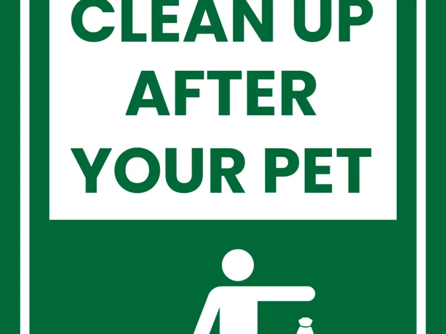 Green Pet Waste Cleanup Reminder Sign Template Square Signs