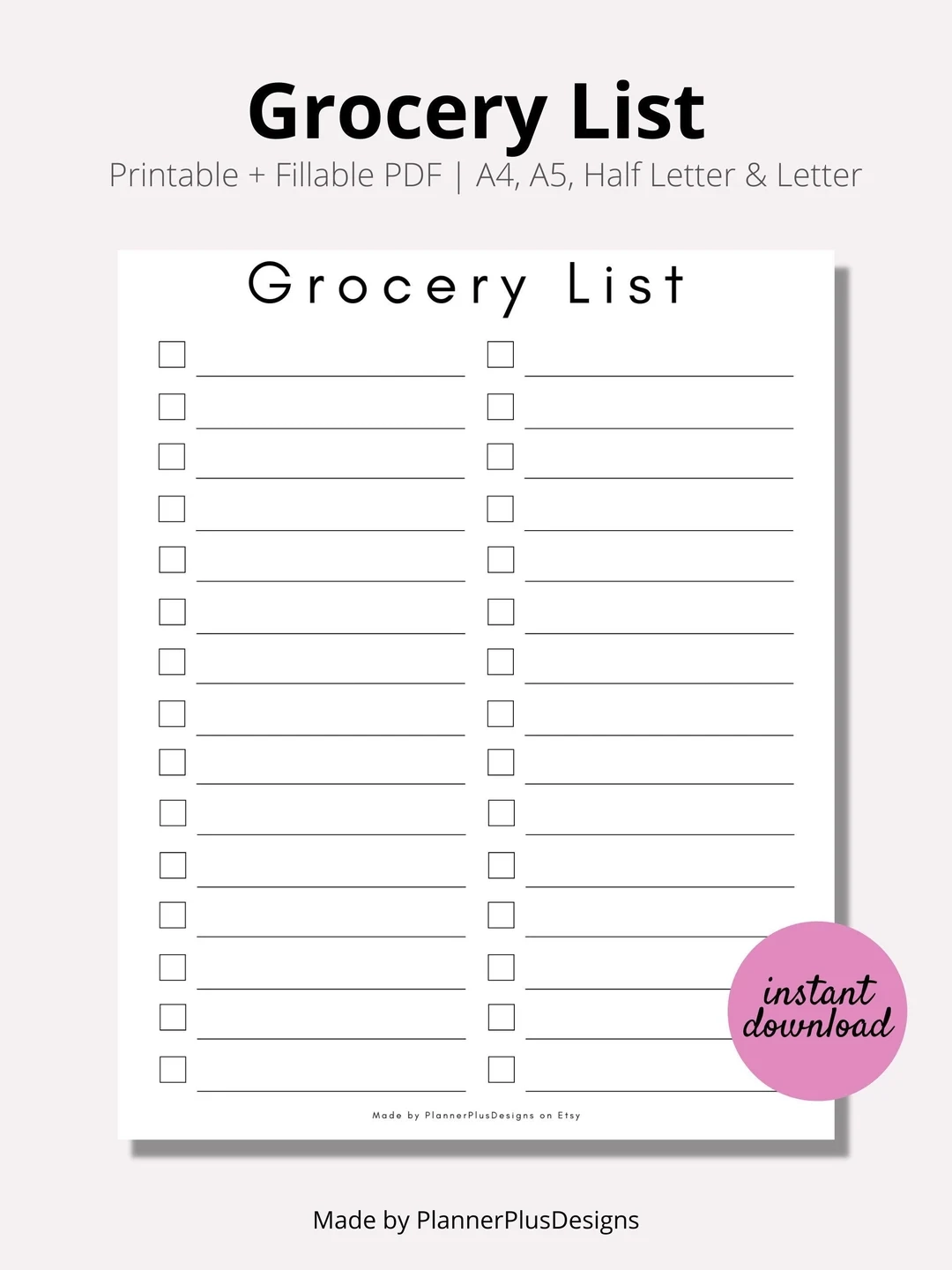 Printable Shopping List Plugin