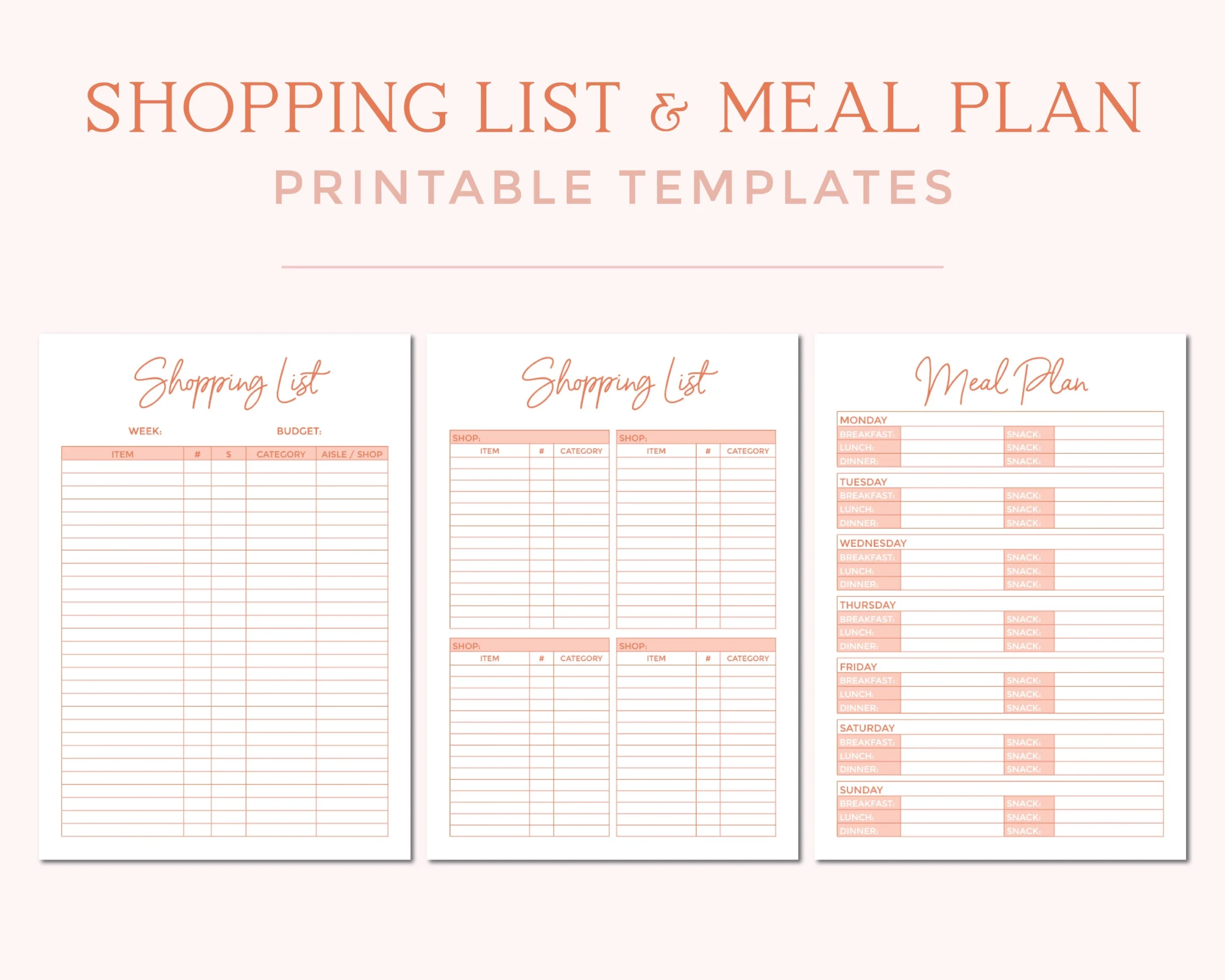 Printable Business Shopping List