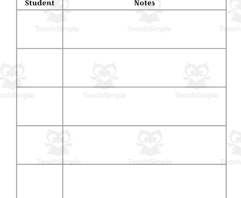 Guided Reading Anecdotal Notes Template By Teach Simple