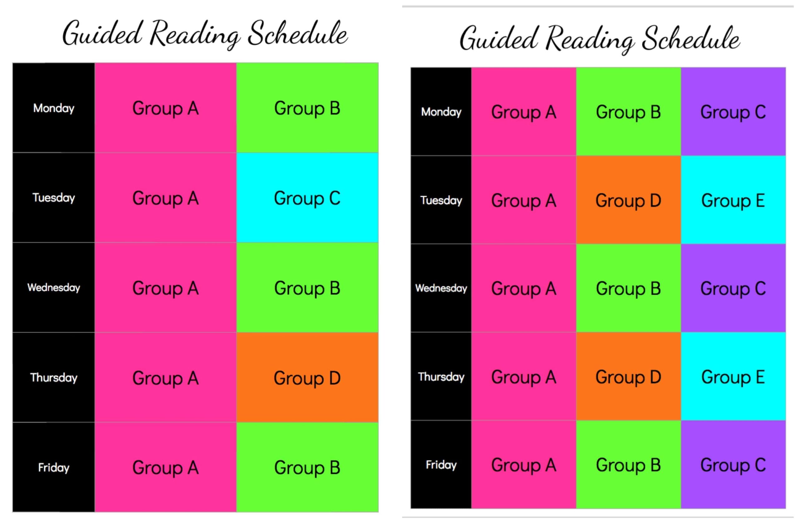 Printable Guided Reading Chart