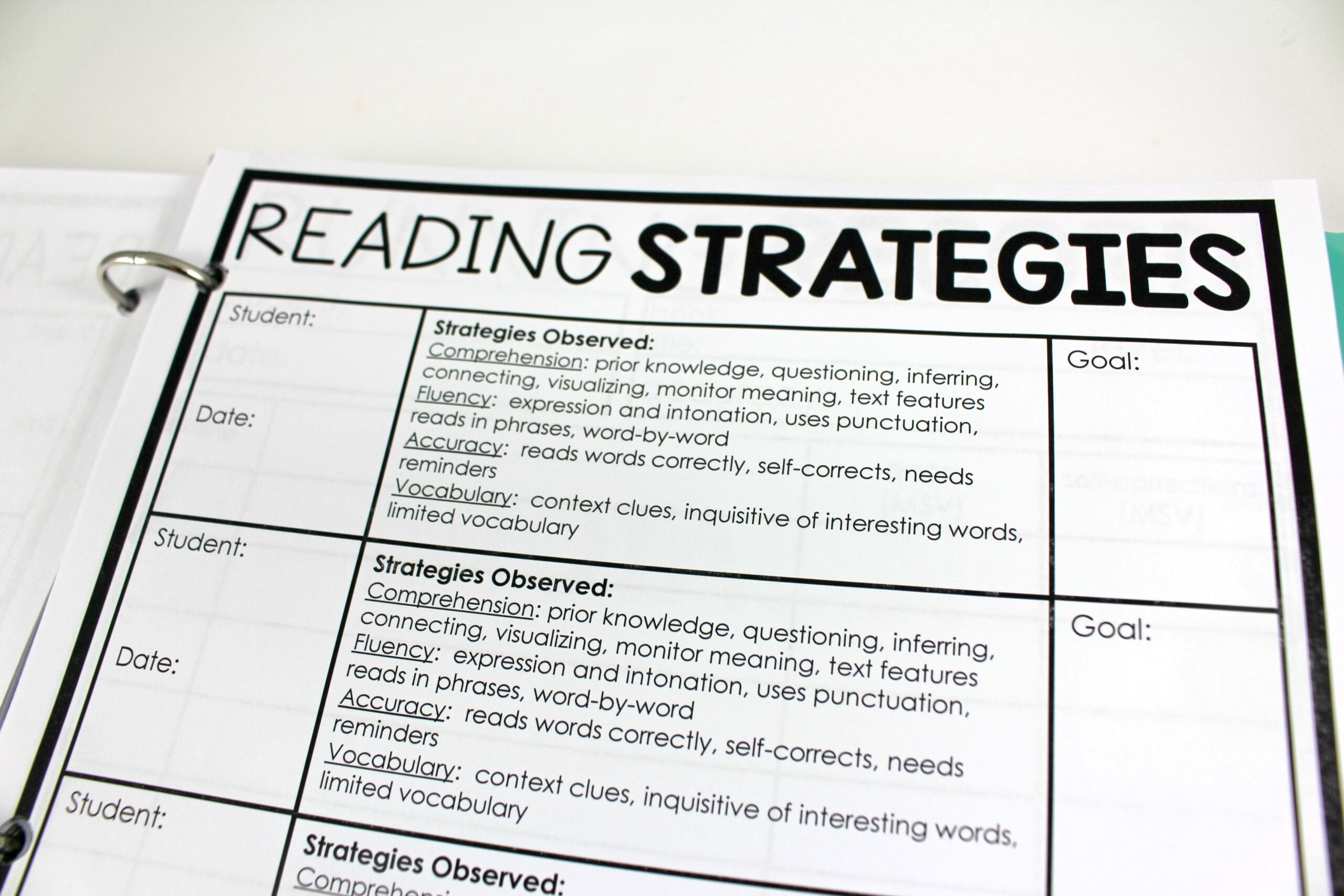 Guided Writing Anecdotal Notes Printables