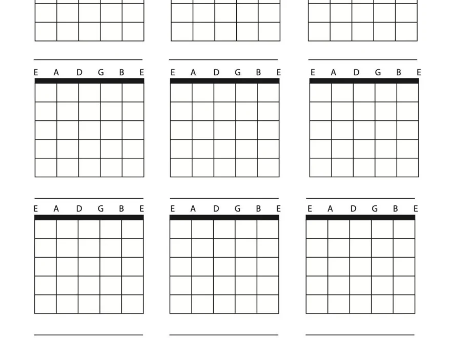 Guitar Chord Box Sheet Downloadable Template A4 Blank 6 String Etsy