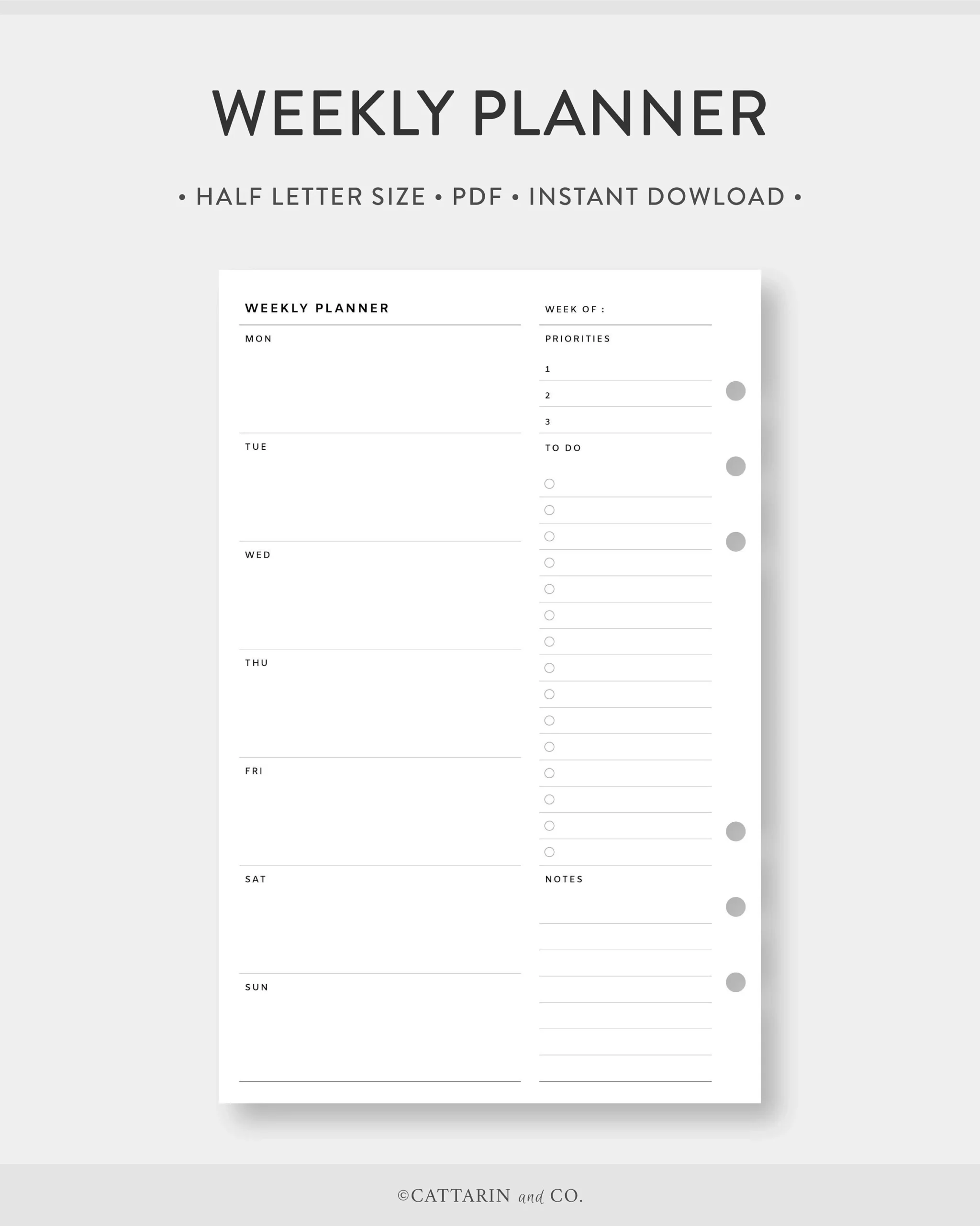 Making Printable Half Letter Planner