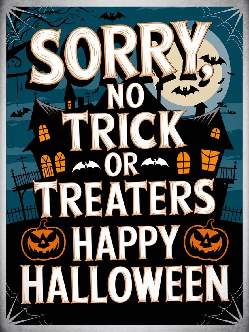 Halloween No Trick Or Treating Sign Quiz For Elderly Printable 