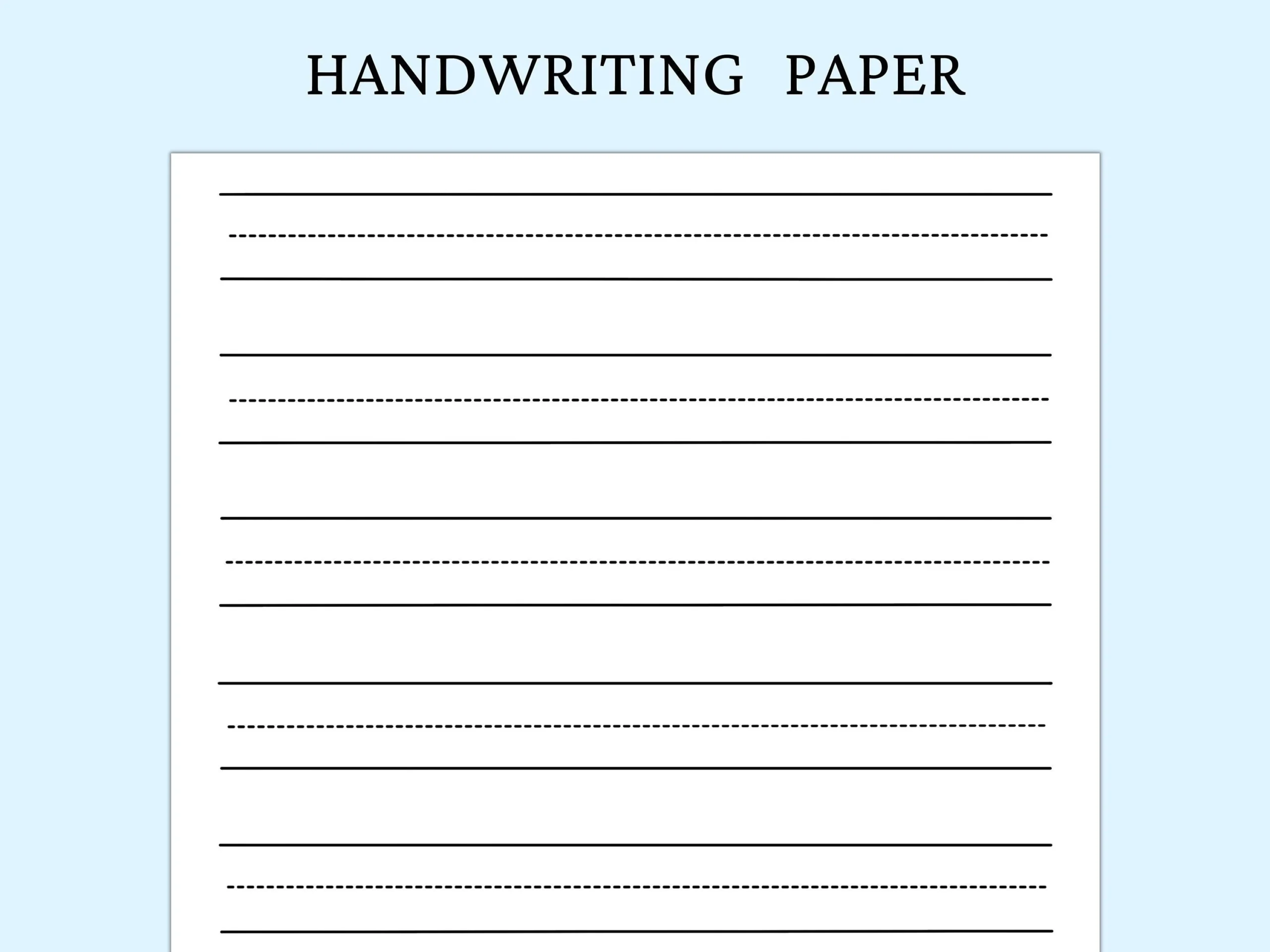 Blank Kindergarten Handwriting Sheets Printable