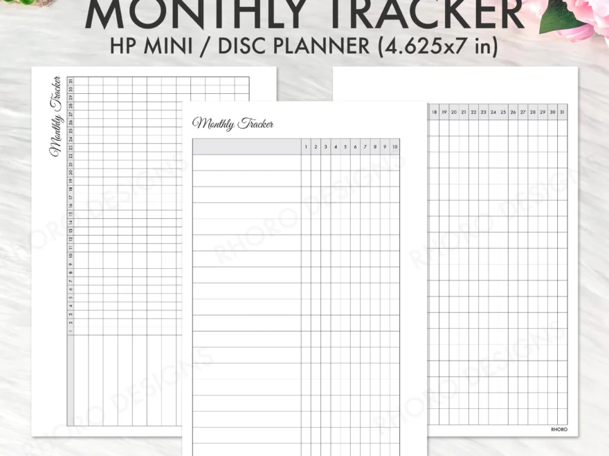 Happy Planner Mini Inserts Monthly Tracker Printables Habit Tracker Happy Planner Mini Mini Happy Planner Refill Insert Monthly Tracker Etsy